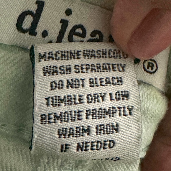 Mint Green Cotton Blend Pants - Picture 6 of 7